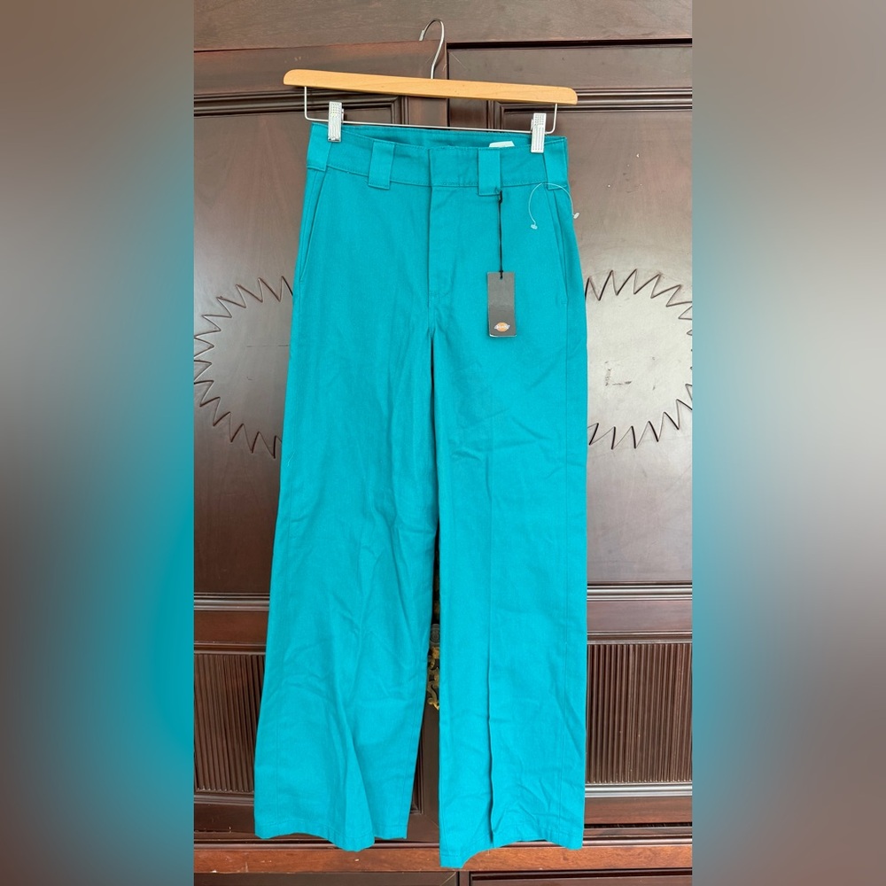 NWT DICKIES Teal Wide Leg Loose Fit Skater Pants / Work Trousers Size 0